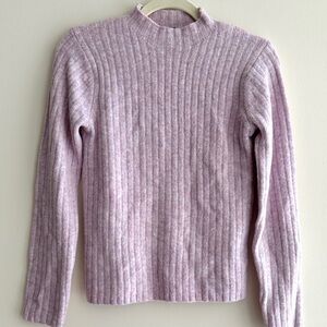 Uniqlo Light Purple Ribbed Turtleneck Sweater